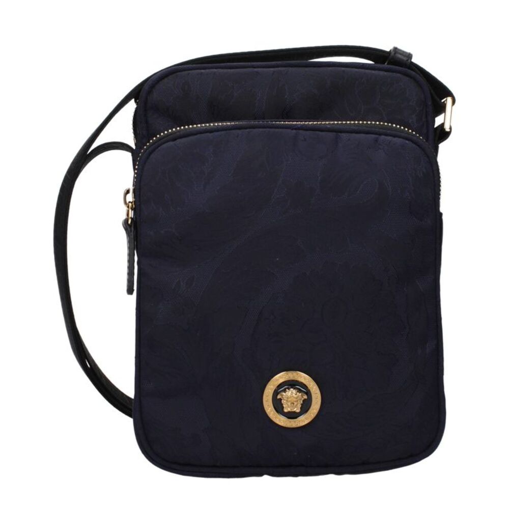 Versace Blue Fabric Crossbody Men's Bag